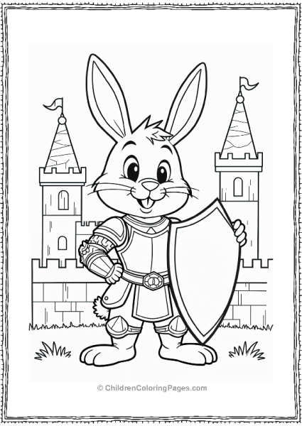 Easter Bunny Knight Protecting The Castle Free PDF Printable