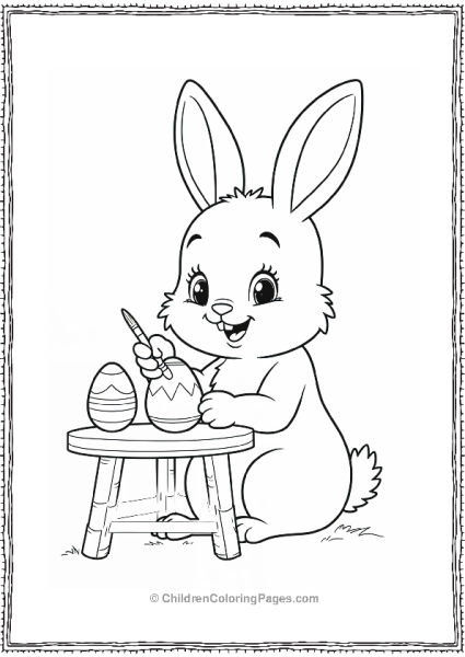 Easter Bunny Painting Easter Eggs Free PDF Printable