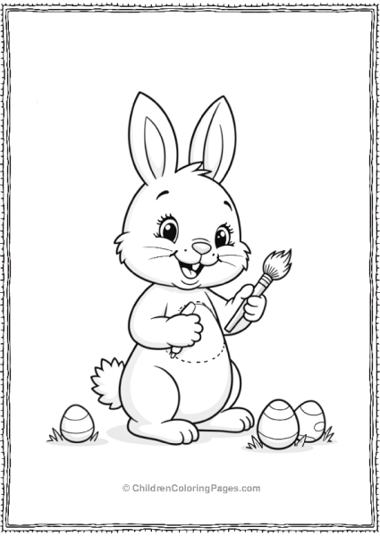 Easter Bunny Painting Eggs Free PDF Printable