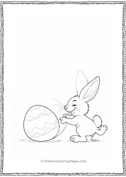 Easter Bunny Rolling An Egg Free PDF Printable