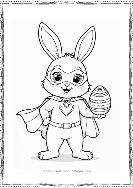 Easter Bunny Superhero With Easter Egg Free PDF Printable