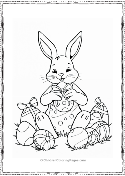 Easter Bunny With Easter Eggs Free PDF Printable