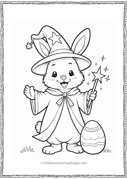 Easter Bunny Wizard With Magic Wand And Egg Free PDF Printable