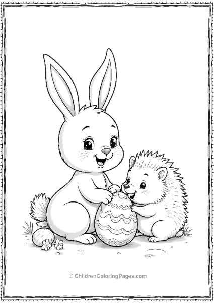 Easter Egg Hunt With Bunny And Hedgehog Free PDF Printable