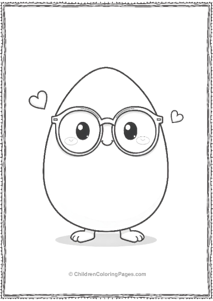 Easter Egg Wearing Glasses With Hearts Free PDF Printable