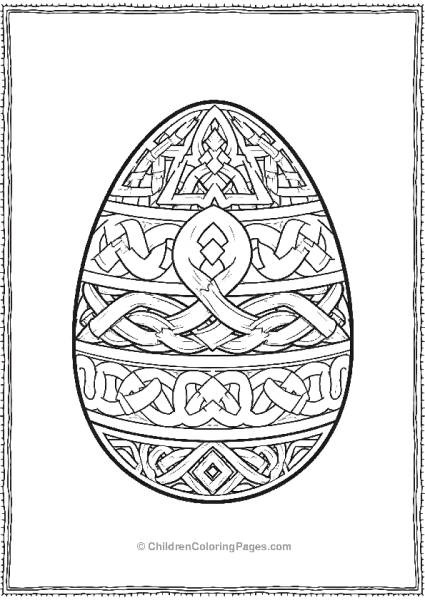 Easter Egg With Celtic Knots Pattern Free PDF Printable