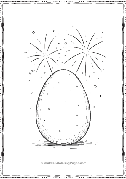 Easter Egg With Fireworks Bursts Free PDF Printable