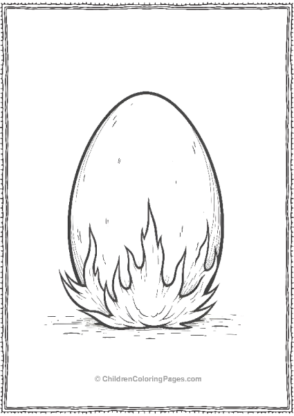 Easter Egg With Flames Rising From Bottom Free PDF Printable