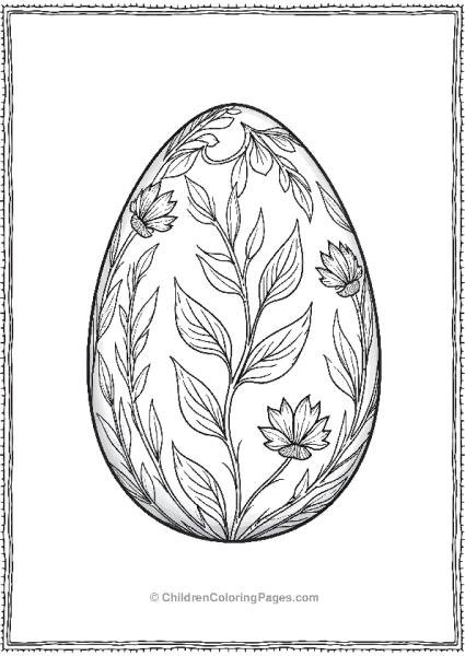 Easter Egg With Floral Design Free PDF Printable