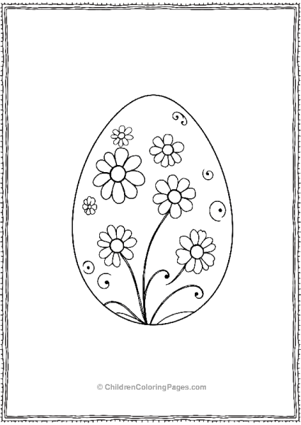 Easter Egg With Floral Pattern Free PDF Printable