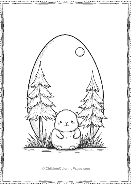 Easter Egg With Forest Scene And A Cute Animal Free PDF Printable