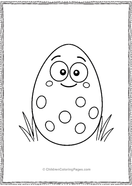 Easter Egg With Happy Face In Grass Free PDF Printable