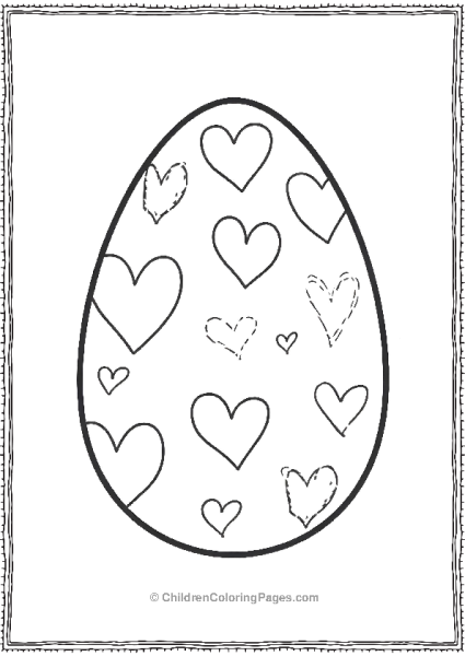 Easter Egg With Hearts Pattern Free PDF Printable