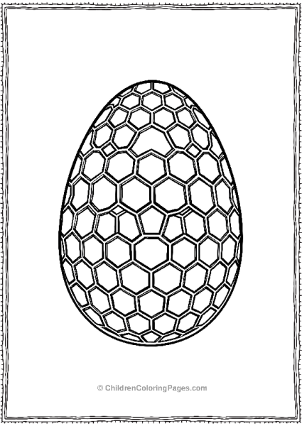 Easter Egg With Honeycomb Pattern Free PDF Printable