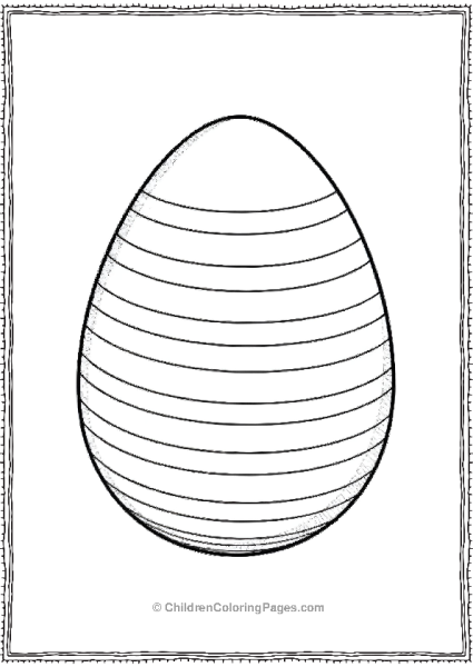 Easter Egg With Horizontal Stripes Free PDF Printable