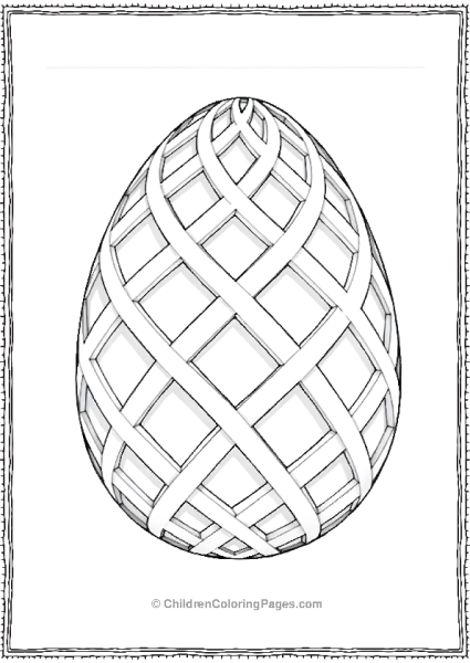 Easter Egg With Lattice Pattern Free PDF Printable