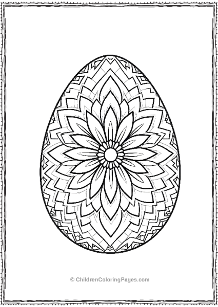 Easter Egg With Mandala Pattern Free PDF Printable