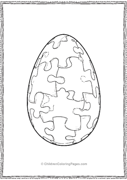 Easter Egg With Puzzle Pattern Free PDF Printable