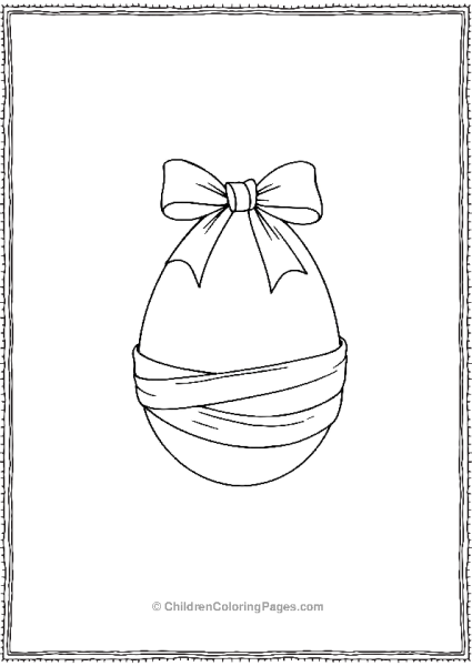 Easter Egg With Ribbon And Bow Free PDF Printable