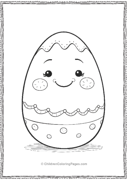 Easter Egg With Smile And Decorated Shell Free PDF Printable