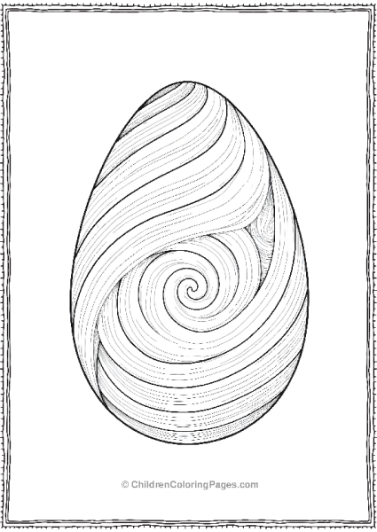 Easter Egg With Spiral Pattern Free PDF Printable