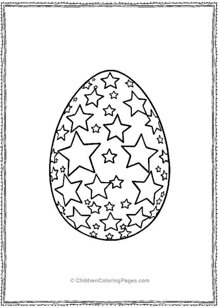 Easter Egg With Star Pattern Free PDF Printable