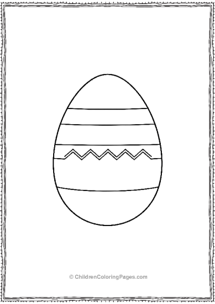 Easter Egg With Zigzag Design Free PDF Printable