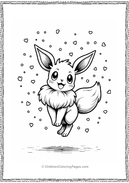 Eevee Celebrating Christmas With Confetti Free PDF Printable