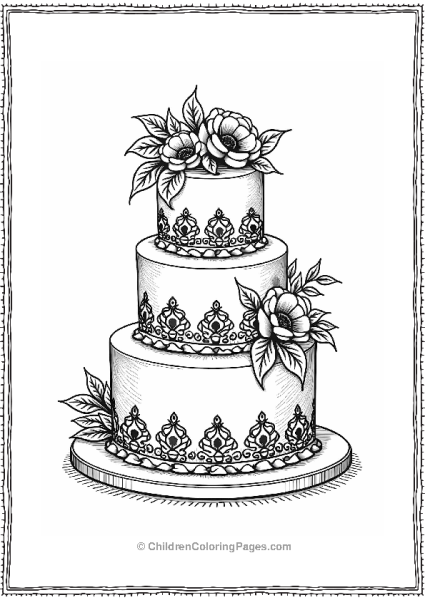 Elegant Vintage Tiered Cake Free PDF Printable