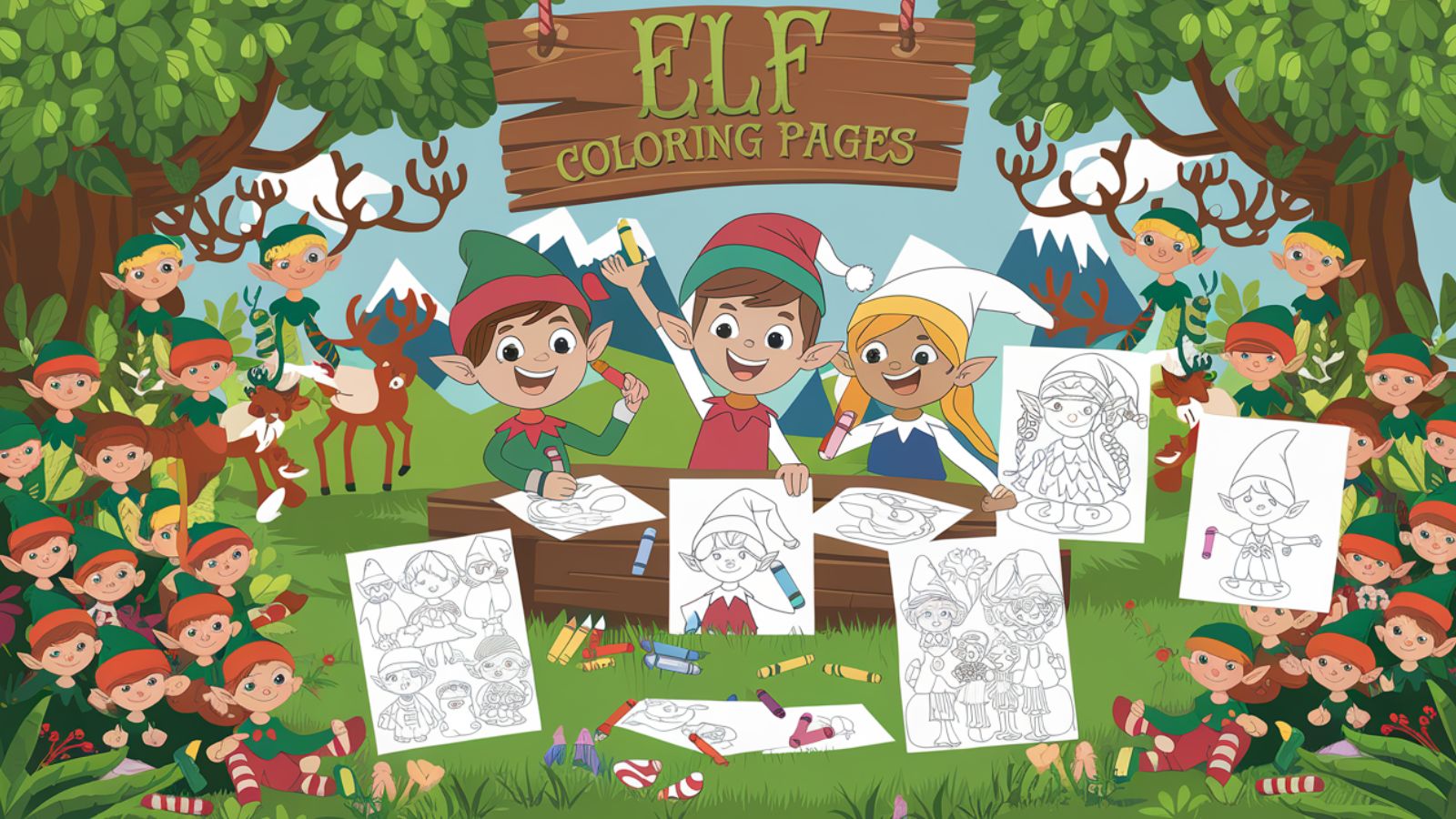 Elf Coloring Pages- Free Printables For Children 🧝‍♀️🎅