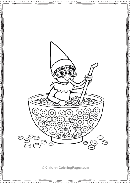 Elf In A Bowl Of Cereal Swimming Free PDF Printable