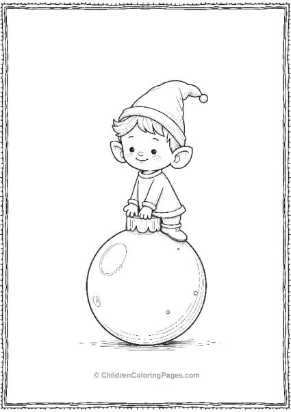 Elf On A Snow Ball Free PDF Printable