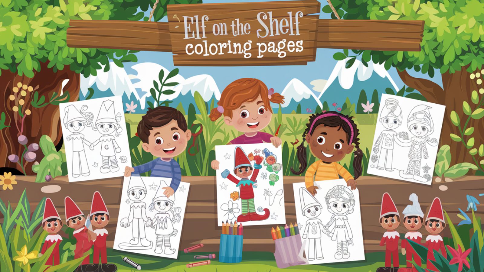 Elf On The Shelf Coloring Pages – Free PDFs For Children🧝🎄🎁✨