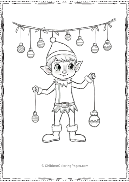 Elf With Christmas Lights Free PDF Printable