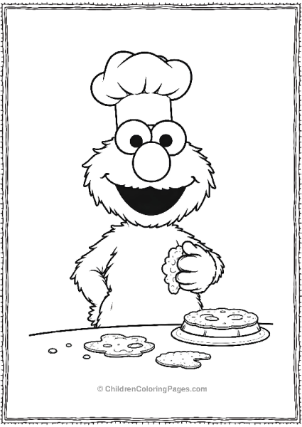 Elmo Baking Cookies With Chef Hat On Free PDF Printable