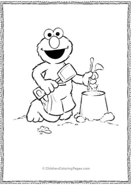 Elmo Building A Sand Castle Free PDF Printable