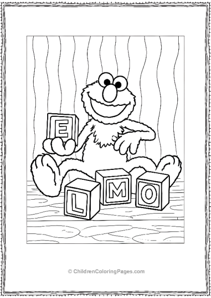 Elmo Building Letter Blocks Free PDF Printable