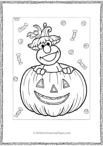 Elmo Celebrating Halloween Free PDF Printable