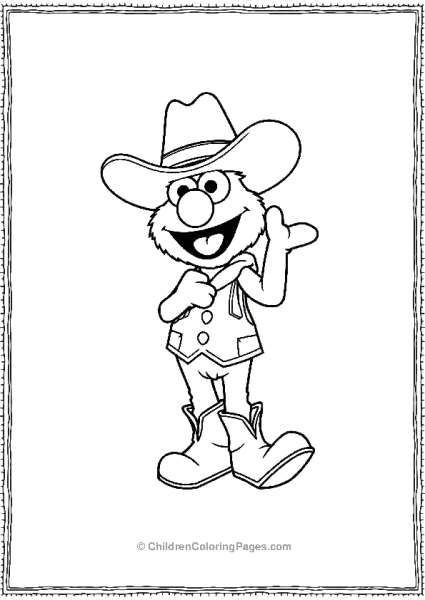 Elmo Cowboy With A Smile Free PDF Printable