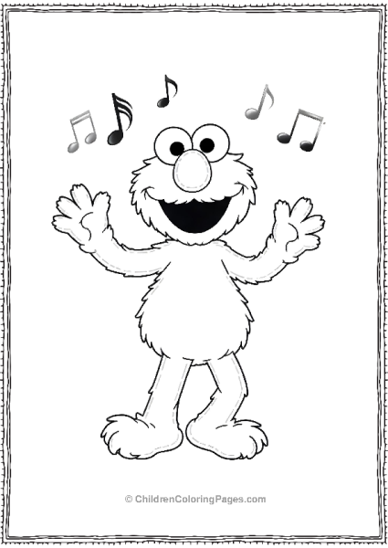 Elmo Dancing With Music Notes Free PDF Printable