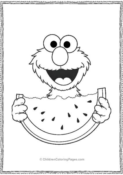 Elmo Eating Watermelon Free PDF Printable