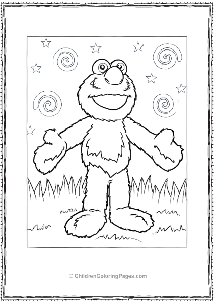 Elmo Enjoying In A Garden Free PDF Printable