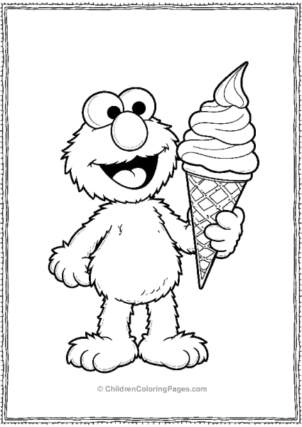 Elmo Holding Ice Cream Cone Free PDF Printable