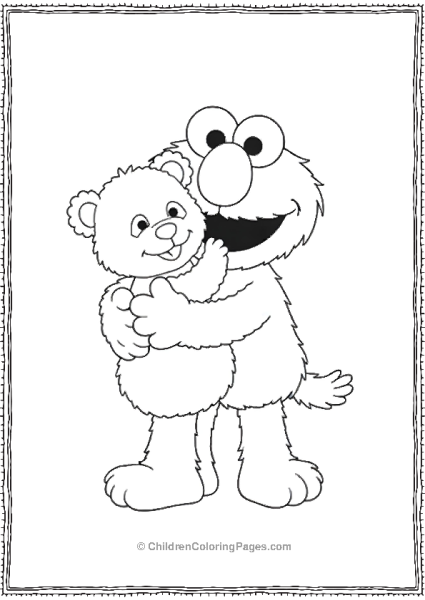 Elmo Hugging Teddy Bear Free PDF Printable