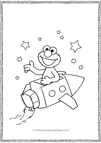 Elmo Launching In Rocket Ship Free PDF Printable