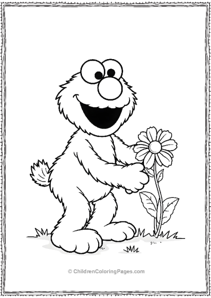 Elmo Planting A Flower In A Garden Free PDF Printable