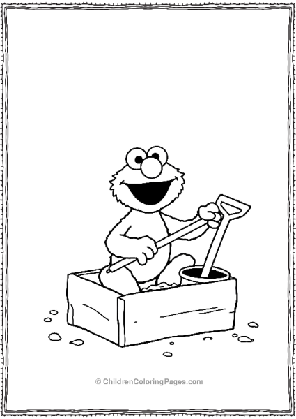 Elmo Playing In Sandbox With Shovel And Pail Free PDF Printable