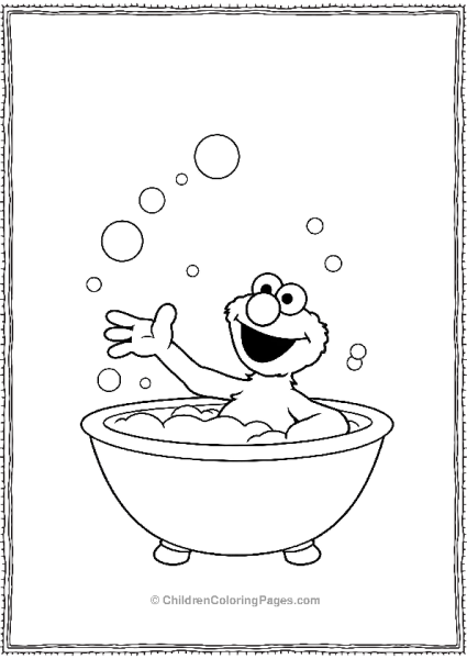 Elmo Taking A Bubble Bath Free PDF Printable