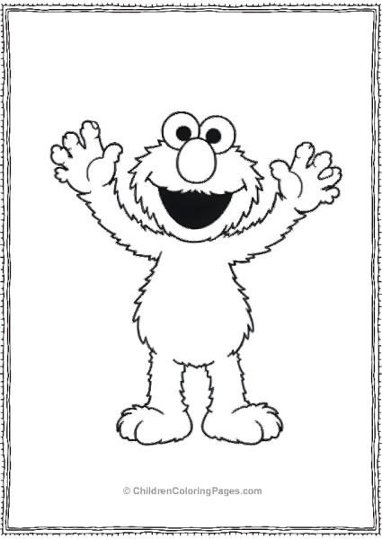 Elmo Waving Excitedly With A Big Smile Free PDF Printable