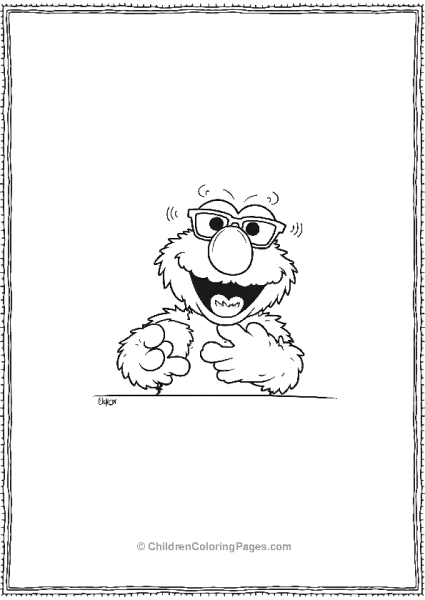 Elmo Wearing Silly Glasses And Smiling Free PDF Printable